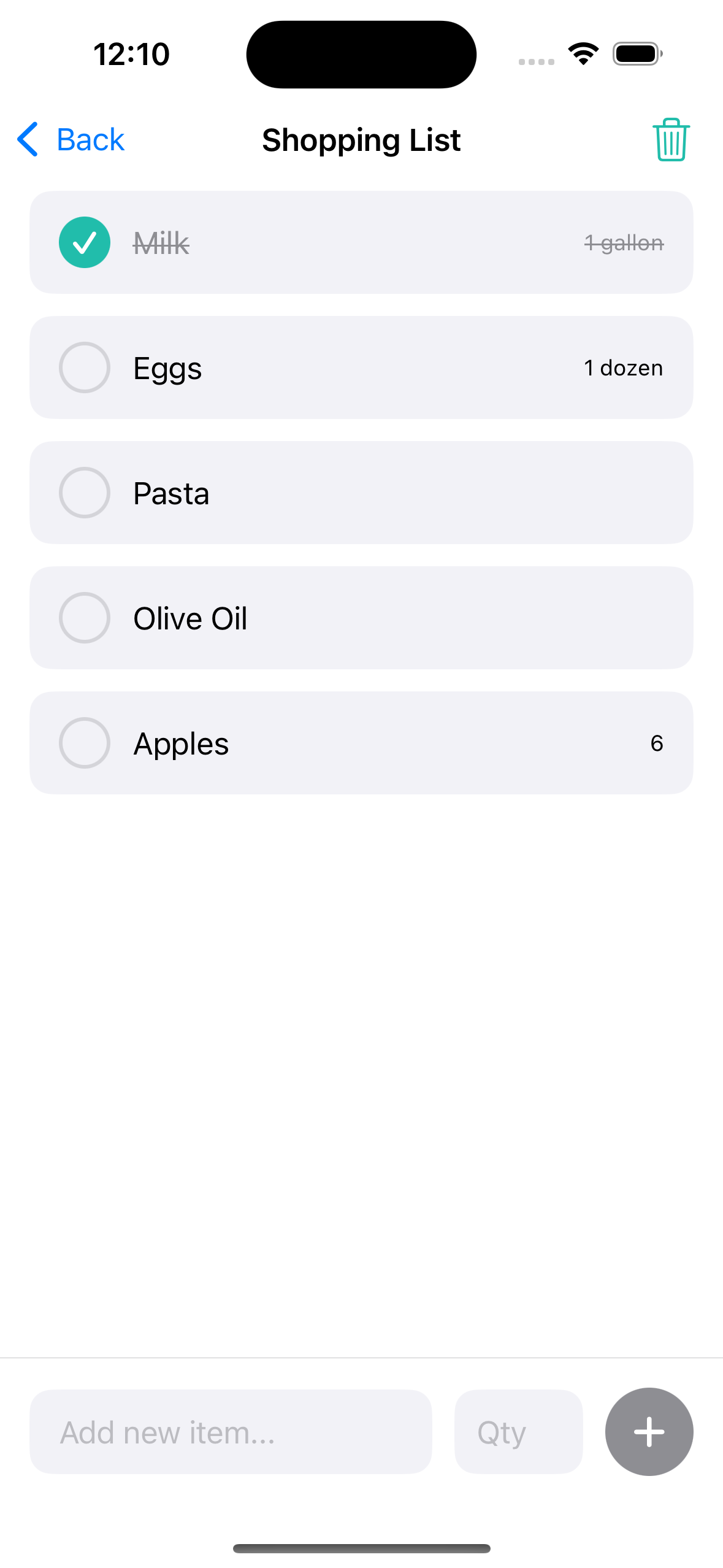 SimpList App Screenshot